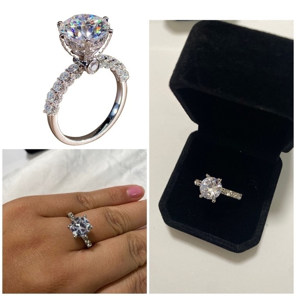 Jewelry - Elegant Sterling Silver White Topaz New Charms Unique Ring Size 9.5